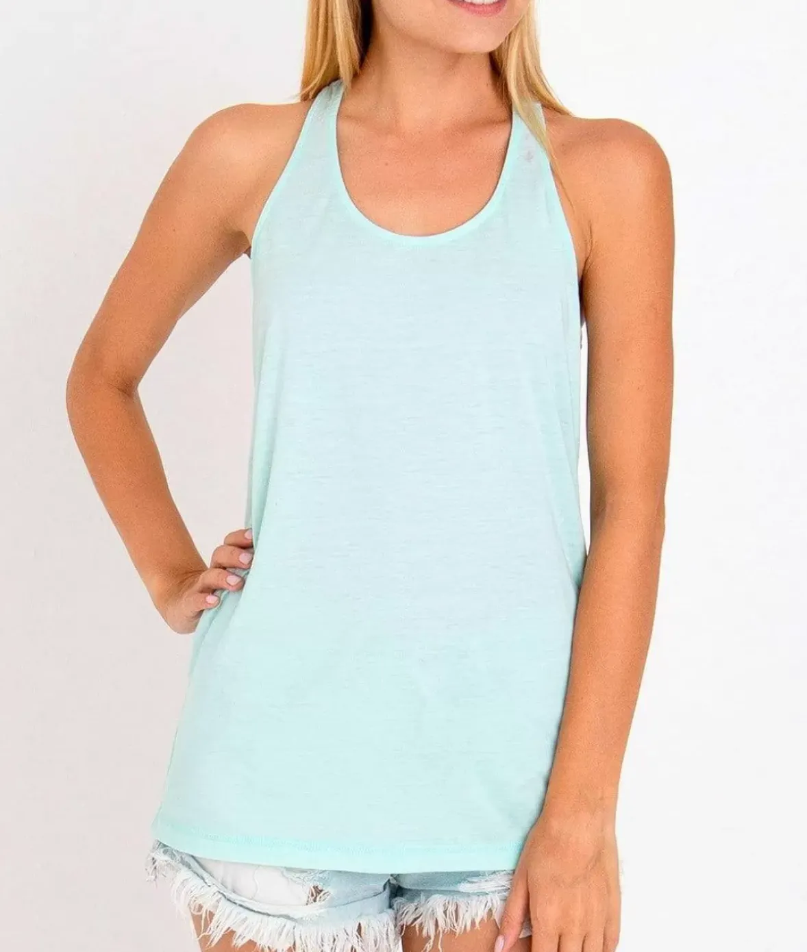 Nayked Apparel Athleisure>Ladies Ridiculously Soft Knotted Racerback Tank