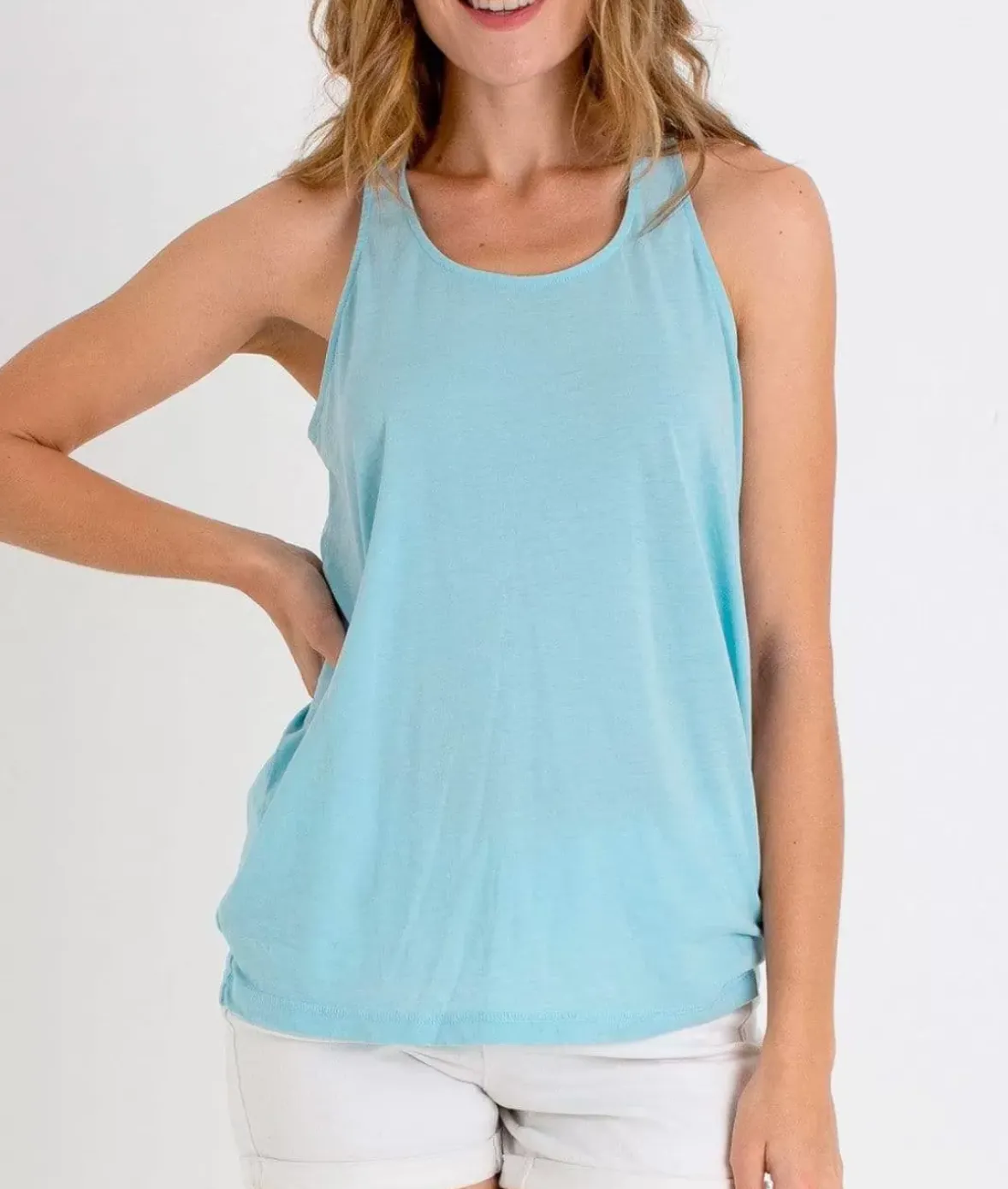 Nayked Apparel Athleisure>Ladies Ridiculously Soft Knotted Racerback Tank