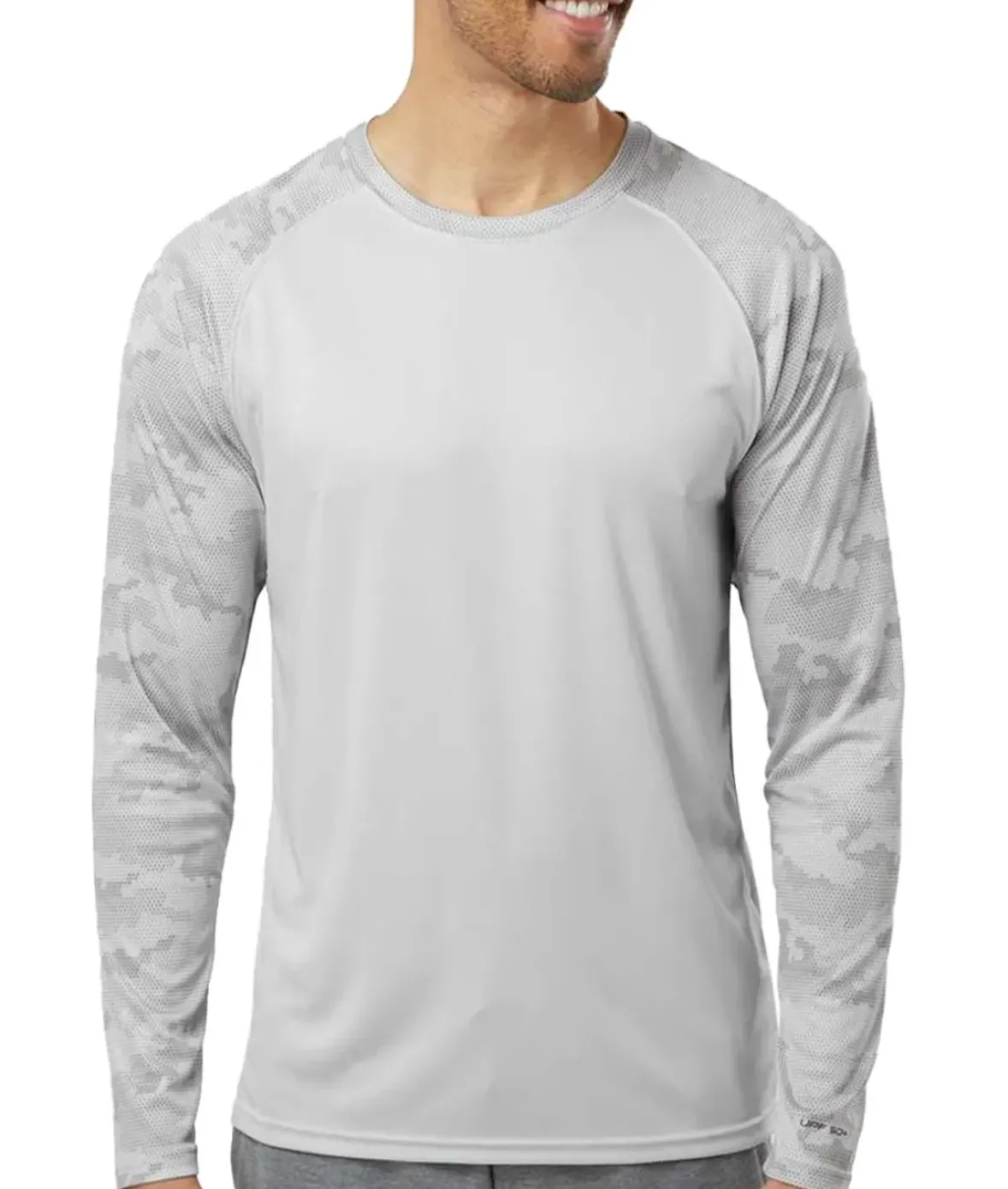 Nayked Apparel Shirts>Men'S Cayman Performance Upf Camo Colorblock Long Sleeve T-Shirt