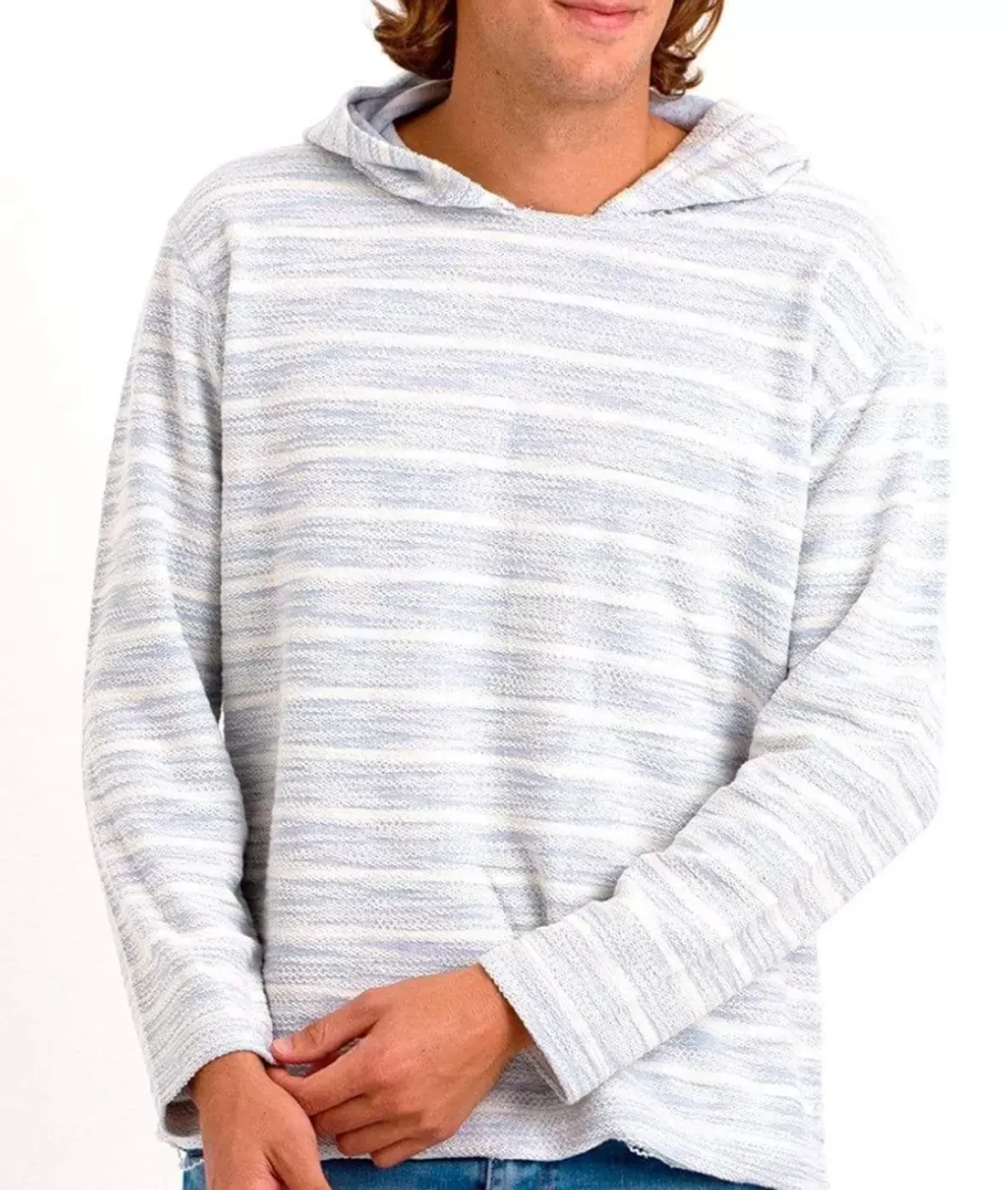 Nayked Apparel Shirts>Men'S Cotton/Poly Striped French Terry Hoodie/Discontinued