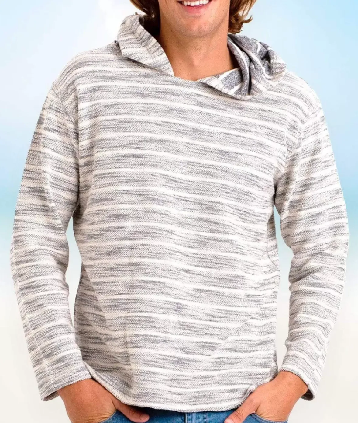 Nayked Apparel Shirts>Men'S Cotton/Poly Striped French Terry Hoodie/Discontinued
