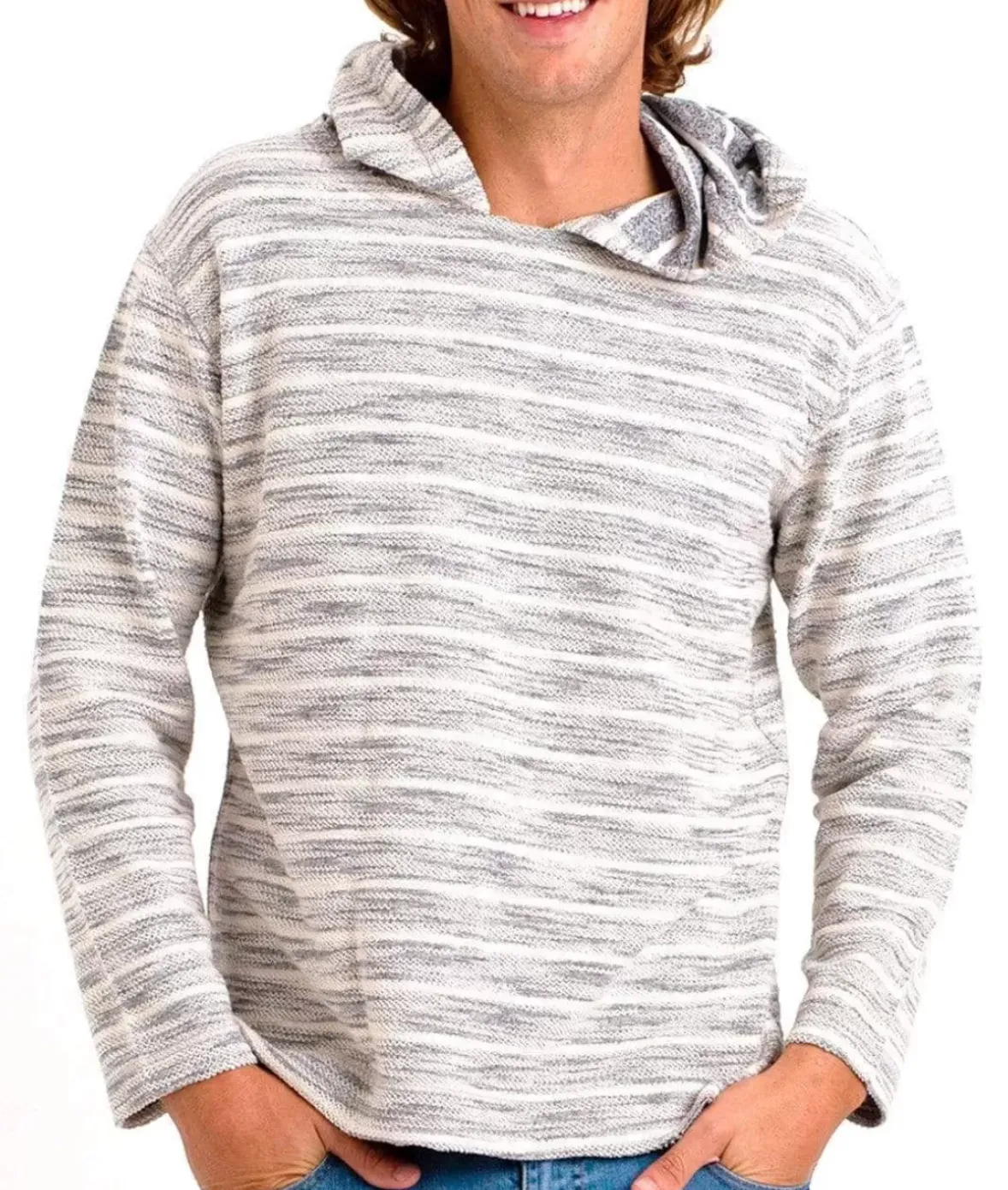 Nayked Apparel Shirts>Men'S Cotton/Poly Striped French Terry Hoodie/Discontinued
