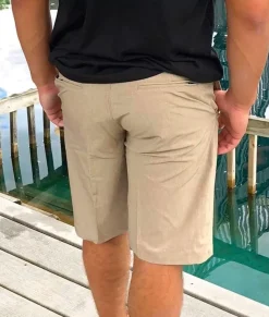 Nayked Apparel Bottoms>Men'S Khaki Hybrid Stretch Short