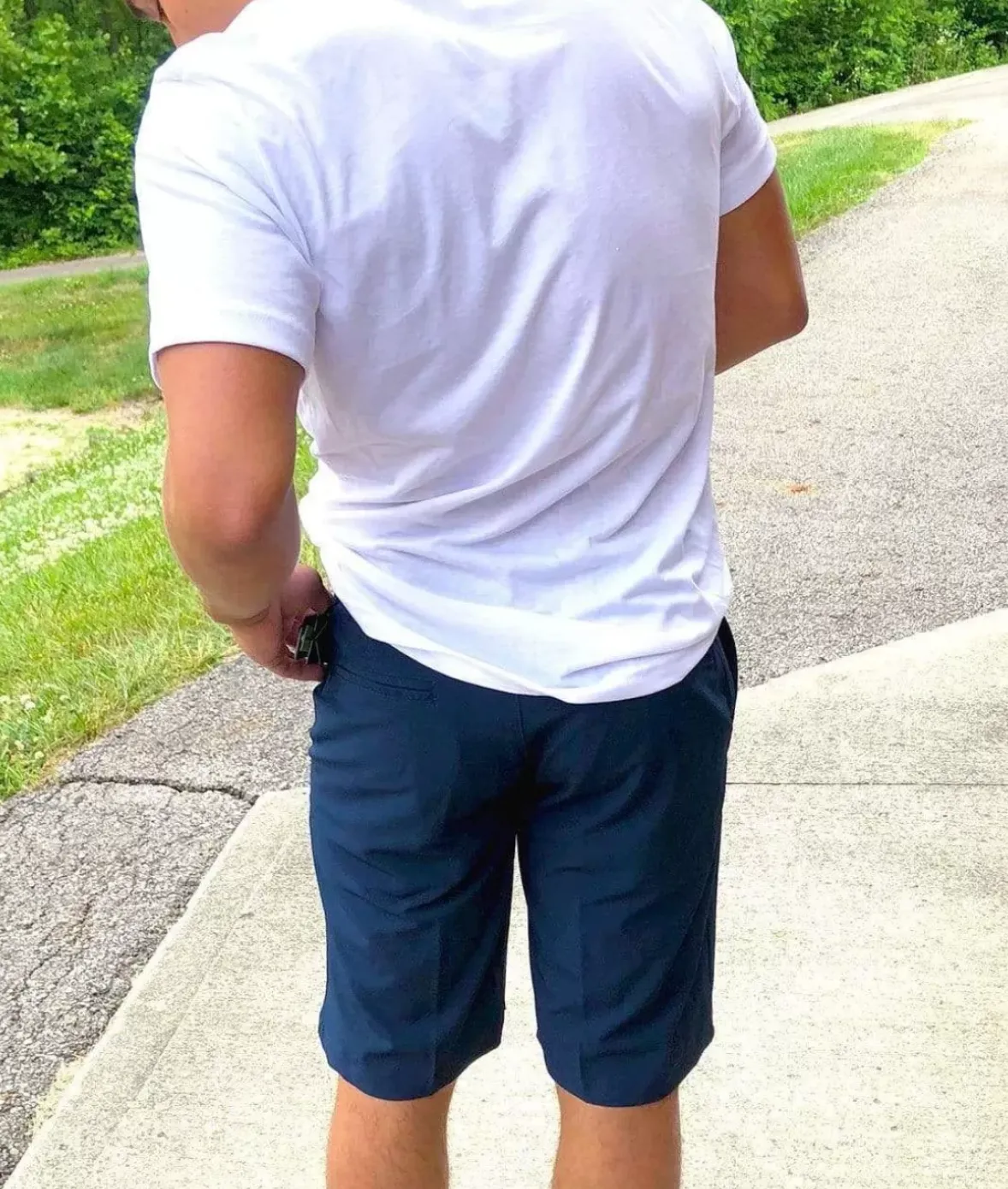 Nayked Apparel Bottoms>Men'S Navy Hybrid Stretch Short/Discontinued