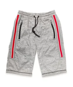 Nayked Apparel Bottoms>Men'S Performance Fleece Side Stripe Shorts/Discontinued Heather Grey