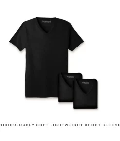 Nayked Apparel Shirts>Men'S 3Pk Ridiculously Soft Lightweight V-Neck T-Shirt