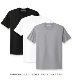 Nayked Apparel T-Shirt Packs>Men'S 3Pk Ridiculously Soft Short Sleeve Crew Neck 100% Cotton T-Shirt Favorites