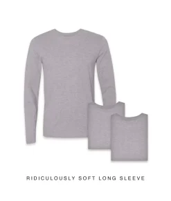 Nayked Apparel T-Shirt Packs>Men'S 3Pk Ridiculously Soft Long Sleeve 100% Cotton T-Shirt