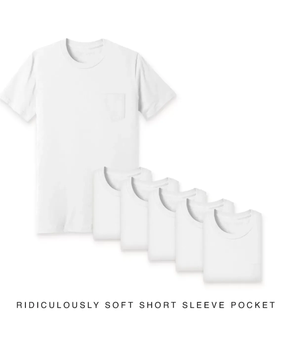 Nayked Apparel T-Shirts>Men'S 6Pk Ridiculously Soft 100% Cotton Pocket T-Shirt