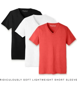 Nayked Apparel T-Shirts>Men'S 3Pk Ridiculously Soft Lightweight V-Neck T-Shirt Favorites