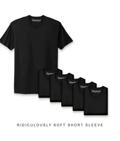 Nayked Apparel T-Shirts>Men'S 6Pk Ridiculously Soft Short Sleeve Crew Neck 100% Cotton T-Shirt