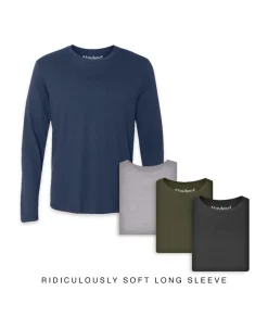 Nayked Apparel T-Shirt Packs>Men'S 4Pk Ridiculously Soft Long Sleeve 100% Cotton T-Shirt