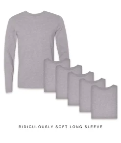 Nayked Apparel Shirts>Men'S 6Pk Ridiculously Soft Long Sleeve 100% Cotton T-Shirt