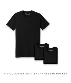 Nayked Apparel T-Shirt Packs>Men'S 3Pk Ridiculously Soft 100% Cotton Pocket T-Shirt