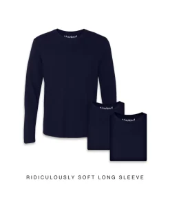 Nayked Apparel Shirts>Men'S 3Pk Ridiculously Soft Long Sleeve 100% Cotton T-Shirt