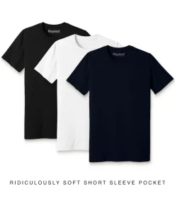 Nayked Apparel T-Shirt Packs>Men'S 3Pk Ridiculously Soft 100% Cotton Pocket T-Shirt Favorites