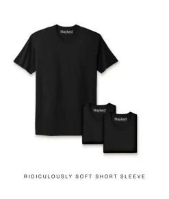 Nayked Apparel Shirts>Men'S 3Pk Ridiculously Soft Short Sleeve Crew Neck 100% Cotton T-Shirt