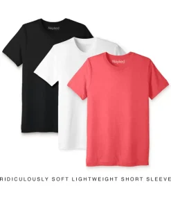 Nayked Apparel Shirts>Men'S 3Pk Ridiculously Soft Lightweight Crew Neck T-Shirt Favorites