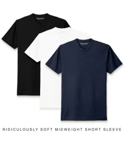 Nayked Apparel T-Shirt Packs>Men'S 3Pk Ridiculously Soft Midweight Crew T-Shirt Favorites