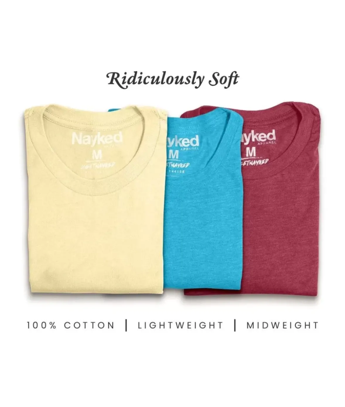 Nayked Apparel Shirts>Men'S 3Pk Tri-Nayked Short Sleeve Crew Neck T-Shirts