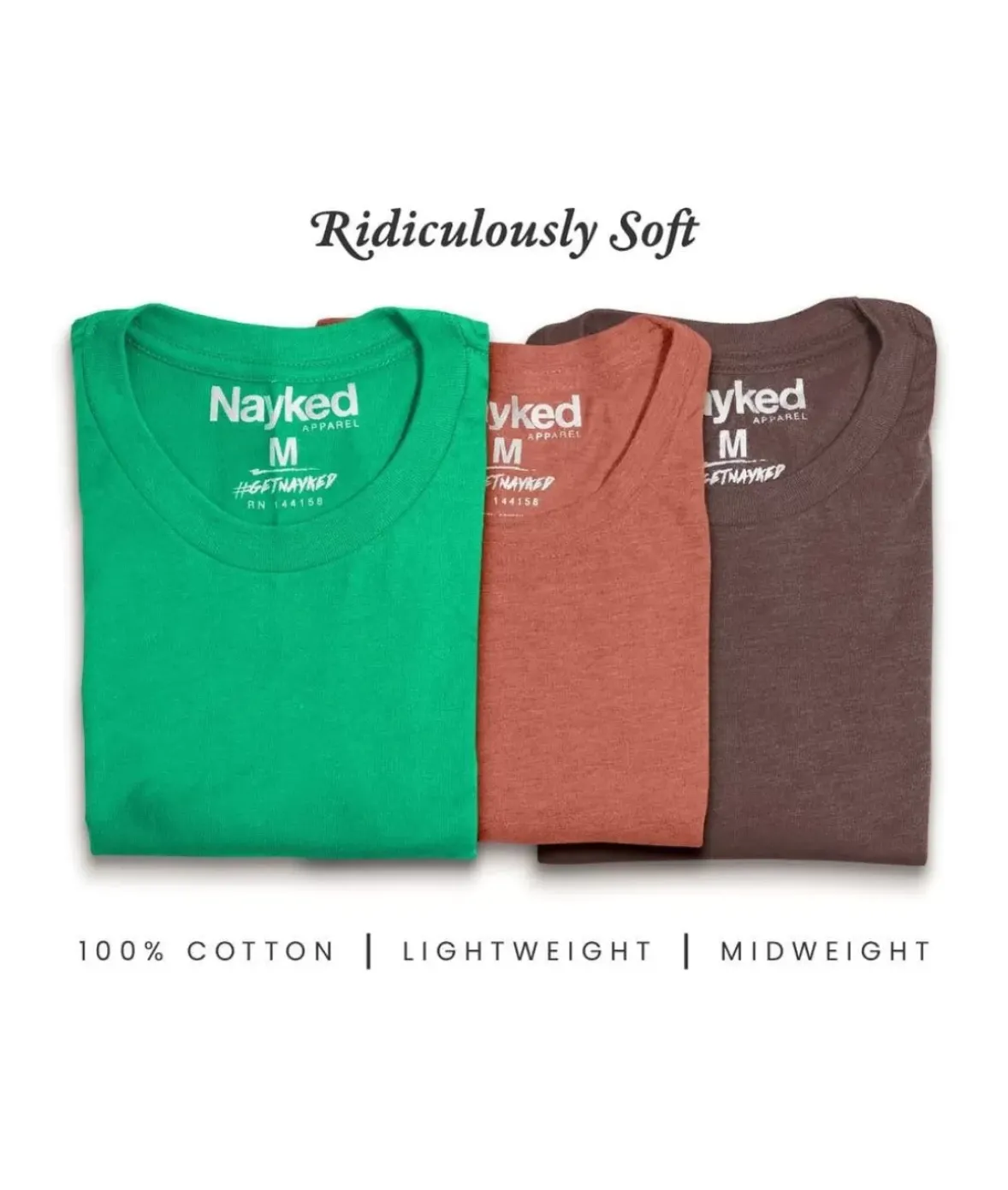 Nayked Apparel Shirts>Men'S 3Pk Tri-Nayked Short Sleeve Crew Neck T-Shirts