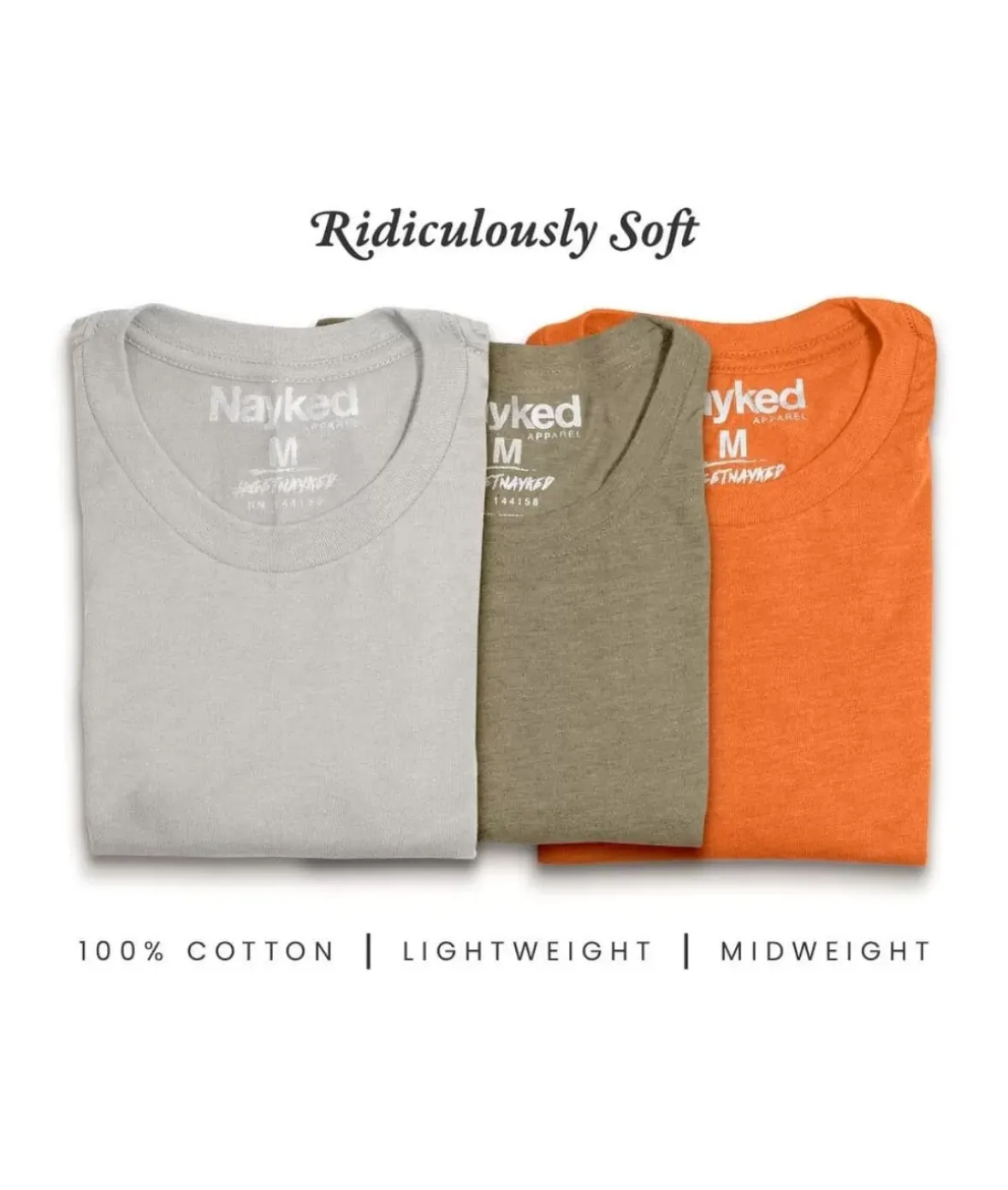 Nayked Apparel Shirts>Men'S 3Pk Tri-Nayked Short Sleeve Crew Neck T-Shirts