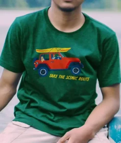Nayked Apparel T-Shirts>Men'S Ridiculously Soft 100% Cotton Graphic Tee | Take The Scenic Route