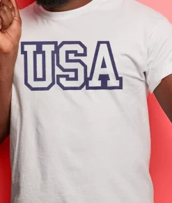 Nayked Apparel Shirts>Men'S Ridiculously Soft Big Graphic T-Shirt | Usa Text
