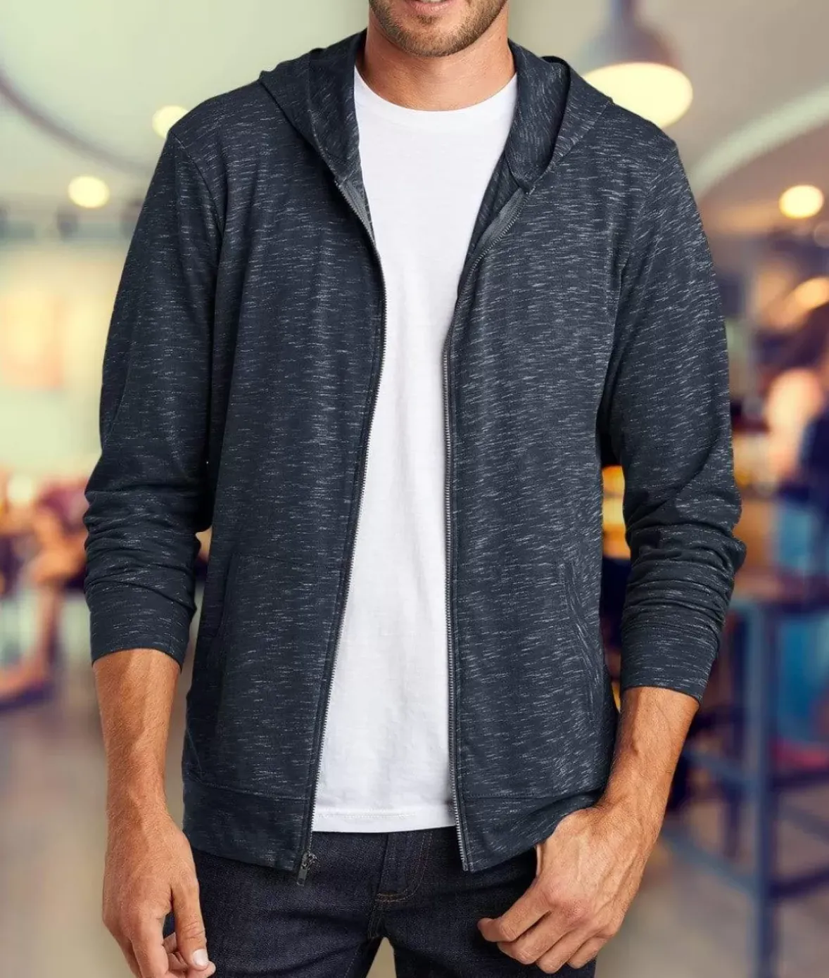 Nayked Apparel Shirts>Men'S Ridiculously Soft Big Lightweight Full-Zip Hoodie