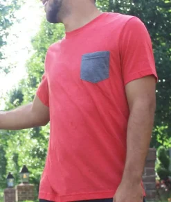 Nayked Apparel Shirts>Men'S Ridiculously Soft Contrast Pocket Short Sleeve Crew Neck T-Shirt