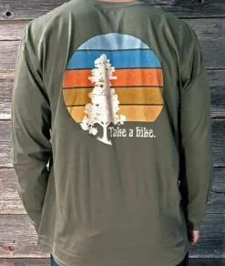 Nayked Apparel T-Shirts>Men'S Ridiculously Soft Cotton Long Sleeve Graphic Tee | Take A Hike