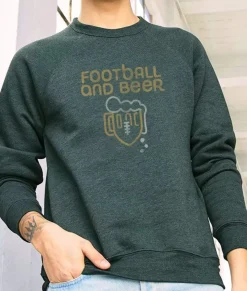 Nayked Apparel Shirts>Men'S Ridiculously Soft Fleece Graphic Pullover Sweatshirt | Football And Beer