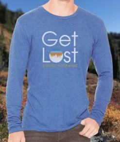 Nayked Apparel T-Shirts>Men'S Ridiculously Soft Lightweight Long Sleeve Graphic Tee | Get Lost