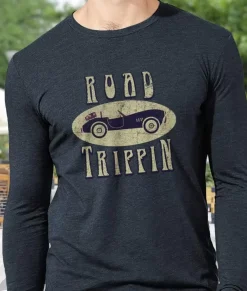 Nayked Apparel T-Shirts>Men'S Ridiculously Soft Lightweight Long Sleeve Graphic Tee | Road Trippin