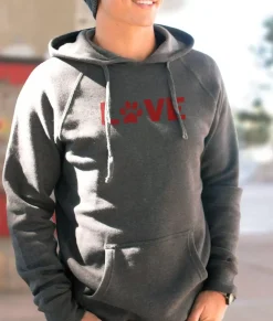 Nayked Apparel Hoodies & Sweatshirts>Men'S Ridiculously Soft Midweight Raglan Hooded Valentine'S Day Graphic Sweatshirt | Love My Pet
