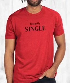Nayked Apparel T-Shirts>Men'S Ridiculously Soft Midweight Graphic T-Shirt | Happily Single