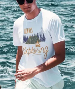 Nayked Apparel T-Shirts>Men'S Ridiculously Soft Midweight Graphic Tee | Always Exploring