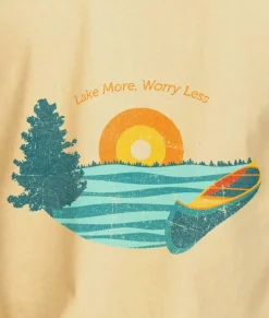 Nayked Apparel T-Shirts>Men'S Ridiculously Soft Midweight Graphic Tee | Lake More Worry Less