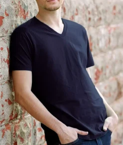 Nayked Apparel T-Shirts>Men'S Ridiculously Soft Short Sleeve V-Neck 100% Cotton Shirt