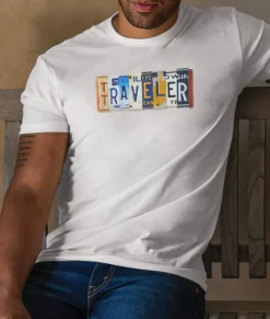 Nayked Apparel Shirts>Men'S Ridiculously Soft Sueded Graphic Tee | Traveler