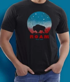 Nayked Apparel Shirts>Men'S Ridiculously Soft Sueded Big Graphic Tee | Roam