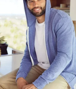 Nayked Apparel Hoodies & Sweatshirts>Men'S Ridiculously Soft Vintage Recycled Full-Zip Hooded T-Shirt