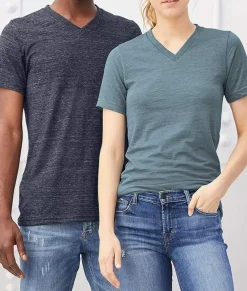 Nayked Apparel Shirts>Men'S Short Sleeve Slub Jersey V-Neck T-Shirt