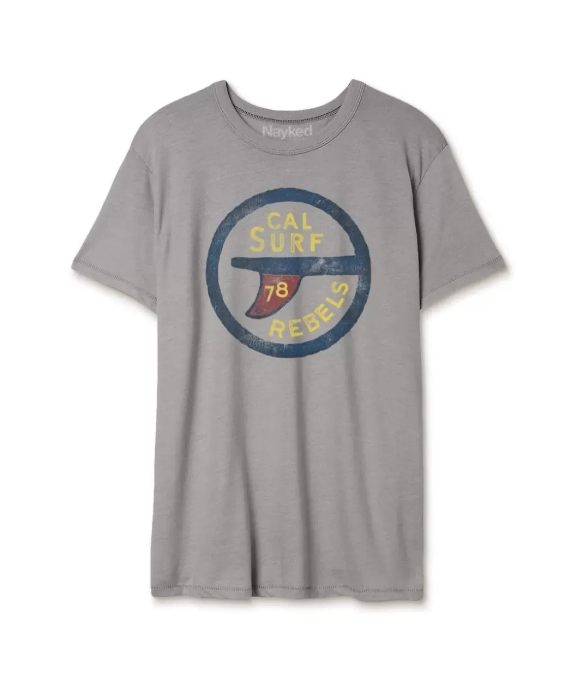 Nayked Apparel Shirts>Men'S Vintage Graphic Crew Neck T-Shirt | Surf Rebels