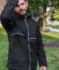 Nayked Apparel Workout Wear>Men'S Water-Resistant Tech Jacket/Discontinued Black