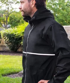 Nayked Apparel Outerwear>Men'S Water-Resistant Tech Jacket/Discontinued Black