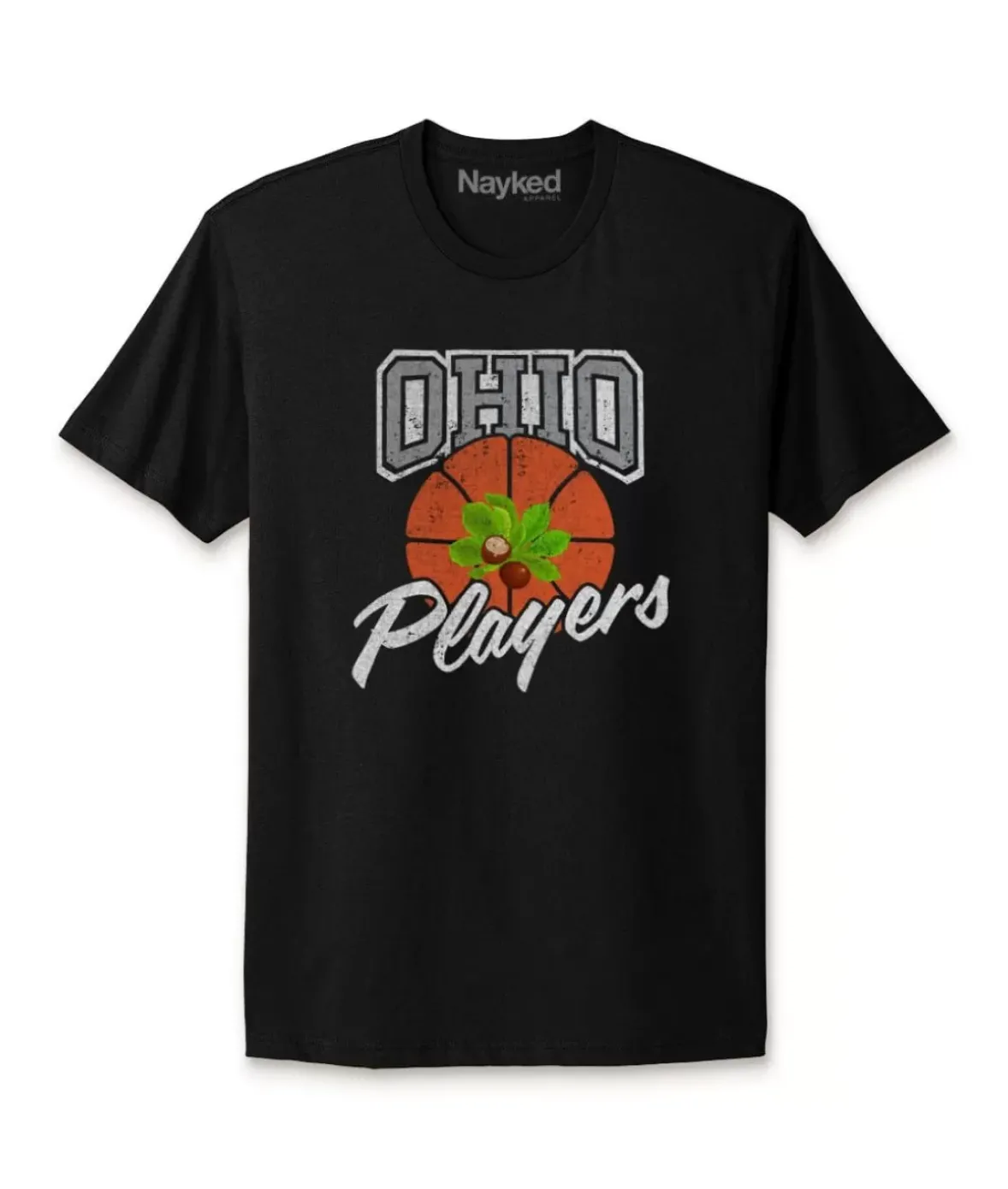 Nayked Apparel Tops>Ridiculously Soft Cotton Graphic Tee | Ohio Players (Buckeye Leaf)