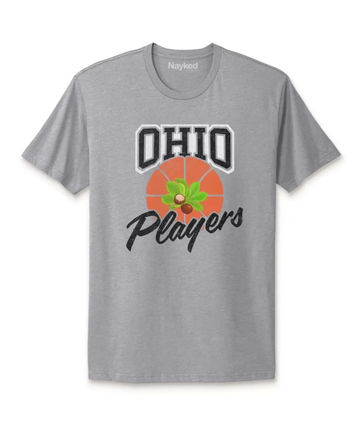 Nayked Apparel Tops>Ridiculously Soft Cotton Graphic Tee | Ohio Players (Buckeye Leaf)