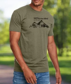 Nayked Apparel T-Shirts>Ridiculously Soft Crew Neck Graphic T-Shirt | Mend The Mind-Mountains