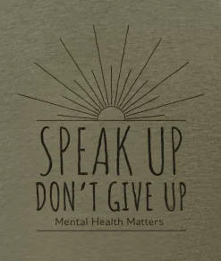 Nayked Apparel T-Shirts>Ridiculously Soft Crew Neck Graphic T-Shirt | Speak Up Don'T Give Up Front Graphic